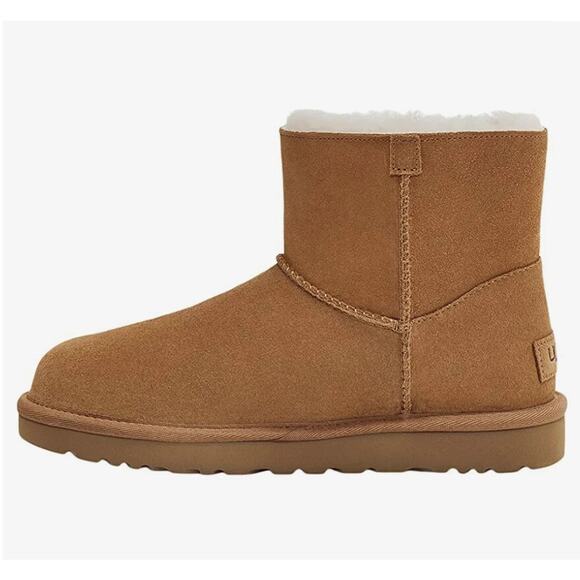 UGG Women's Mini Bailey Suede Faux Fur Lined Winter Snow Boots, Brown Size 9M - Picture 3 of 6